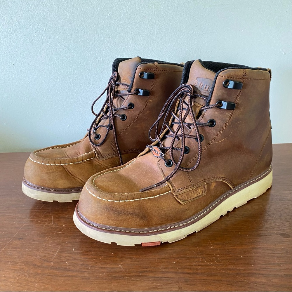 Brunt The Marin 6" Waterproof Moc Toe Work Boot Brown 9